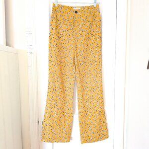 Urban Outfitters Yellow Gold Floral Print Lightweight Pants